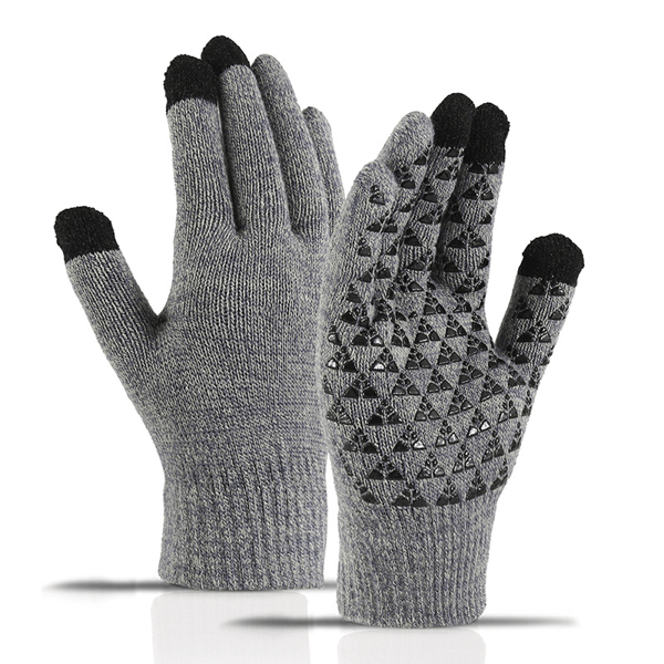 Varme touch-handsker vinterhandsker Grå/sort (one-size) Varme touch-handsker vinterhandsker Grå/sort (one-size)