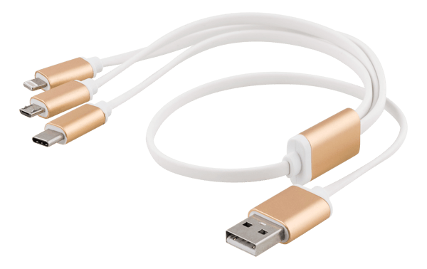 MultiCharger USBC Lightning Micro USB USBA 50cm white