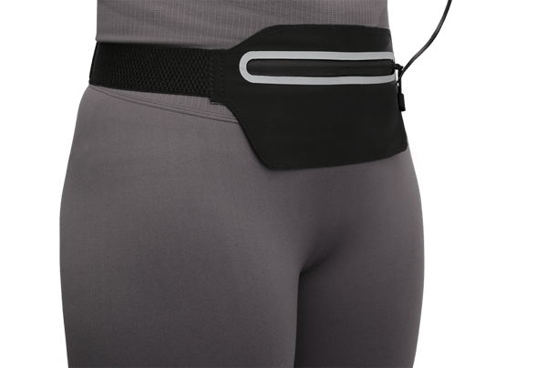 Sport waist bag, reflective, fits most mobile phones, black