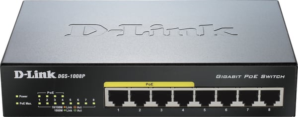 8-port 10/100/1000 Desktop Switch w/ 4 PoE Ports