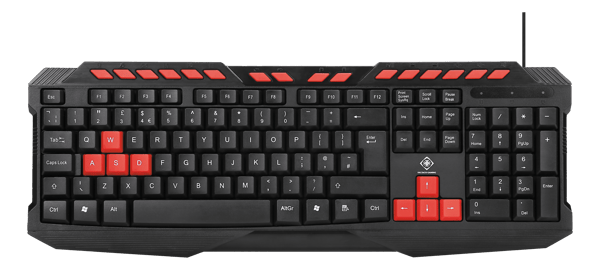 Keyboard, anti-ghosting, USB, UK layout, black / orange