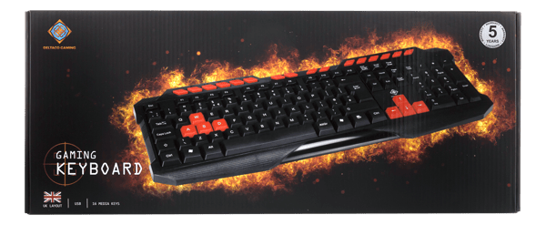 Keyboard, anti-ghosting, USB, UK layout, black / orange