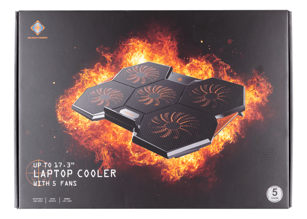 Laptop cooler 10001300 RPM 5x140mm fans 2xUSBA 2xSupport