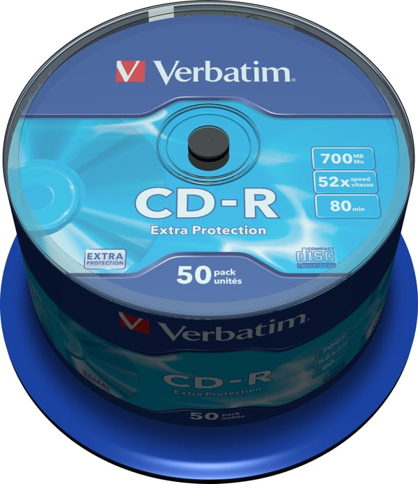 CD-R, 52x, 700 MB/80 min, 50-pack spindel, Extra protetcion