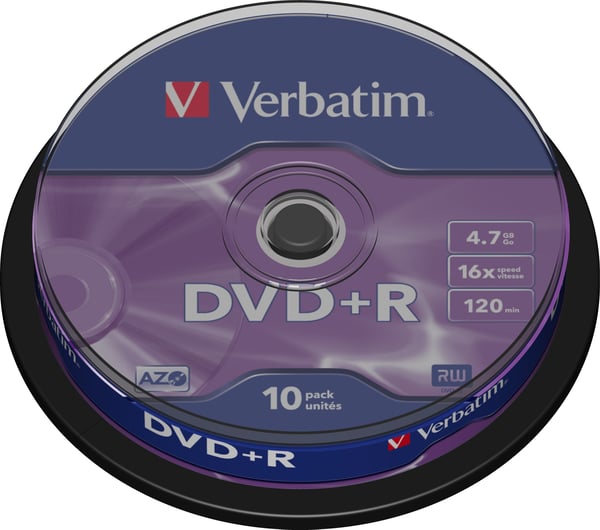 DVD+R, 16x, 4.7 GB/120 min, 10-pack spindel, AZO