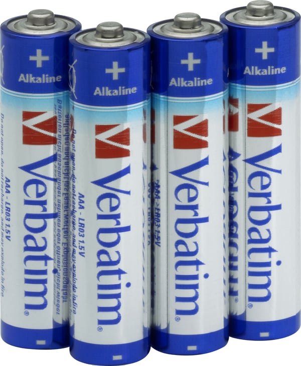 Batteries, AAA (LR03), 4-pack, Alkaline, 1.5 V