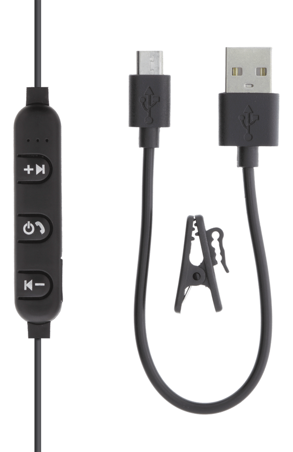 BT110 In-ear BT headphones with mic, control buttons, black