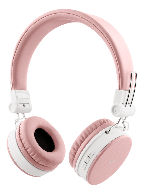 Foldbar on-ear BT headset, 3,5 mm, lyserød