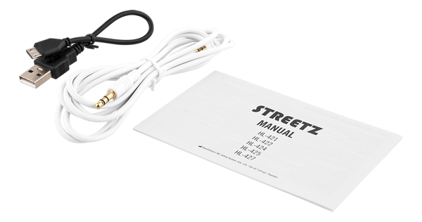 Foldbar on-ear BT headset, 3,5 mm, hvid