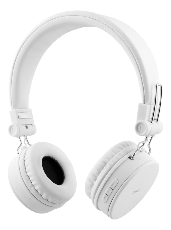 Foldbar on-ear BT headset, 3,5 mm, hvid