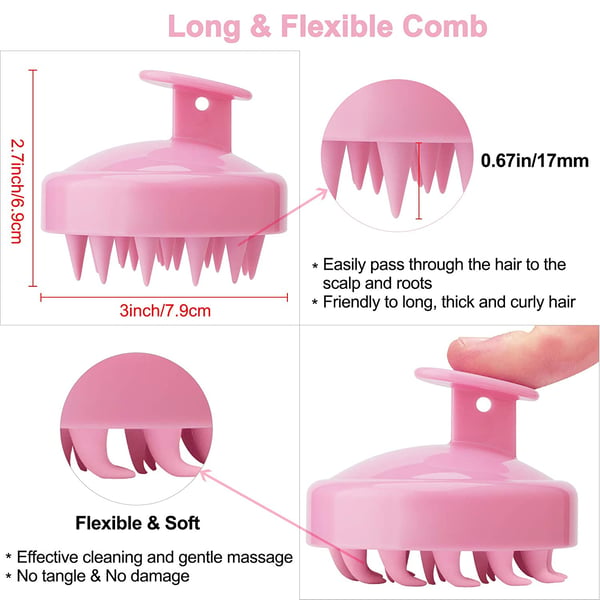 Børste til hovedbundsmassage og peeling Pink