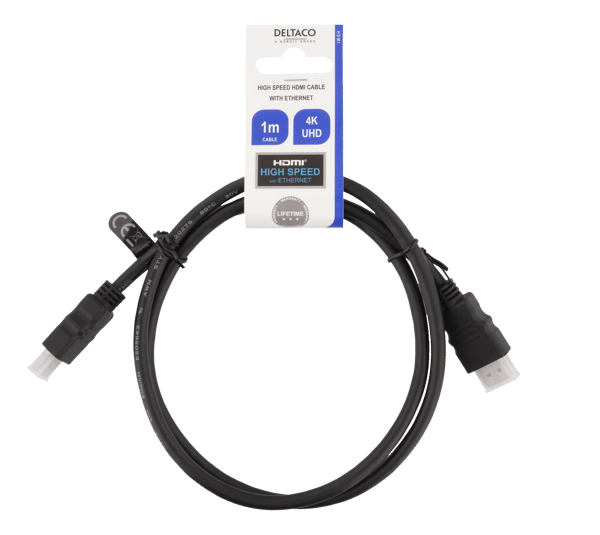 HDMI cable, HDMI High Speed w/Ethernet, CCS, 1,0m, black