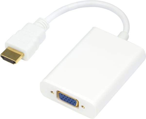 HDMI to VGA + audio adapter, 19-pin ma - 15-pin fe and 3,5mm HDMI to VGA + audio adapter, 19-pin ma - 15-pin fe and 3,5mm