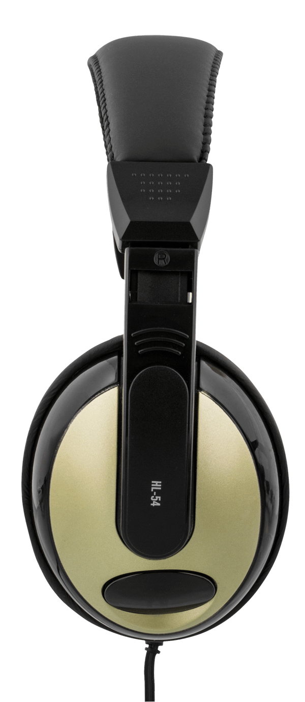 Headphones with volume control, 1x3.5mm, black/gold