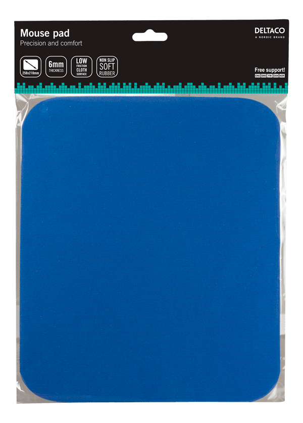Mouse pad, fabric-covered rubber, 6mm blue