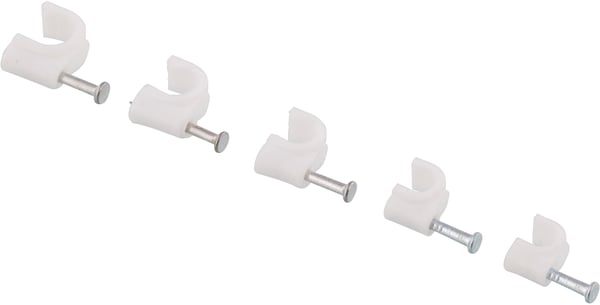 Cable clamps in plastic with steel nails, 4 sizes, 230-pack