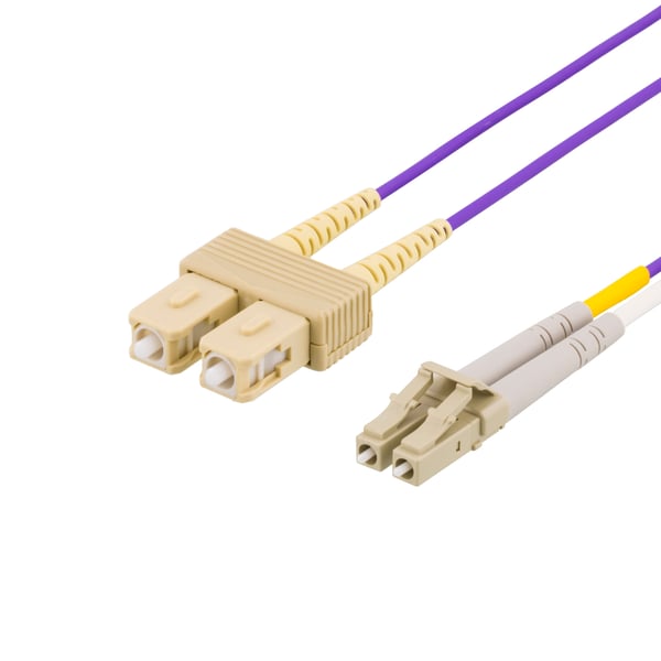 OM4 Fiber cable, LC - SC, 50/125, duplex, multimode, 2m