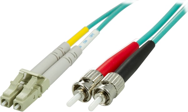 OM3 Fiber cable, LC - ST, duplex, multimode, 50/125, 1m