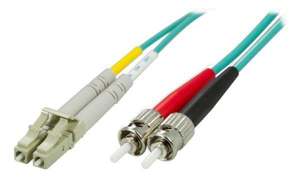 OM3 Fiber cable, LC - ST, duplex, multimode, 50/125, 2m