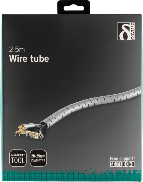 Nylon wire tube, 25mm diameter tool included, 2.5m, silver