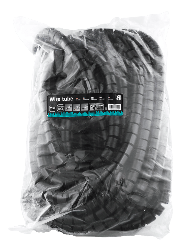 Nylon wire tube, 25mm diameter tool included, 20m, black