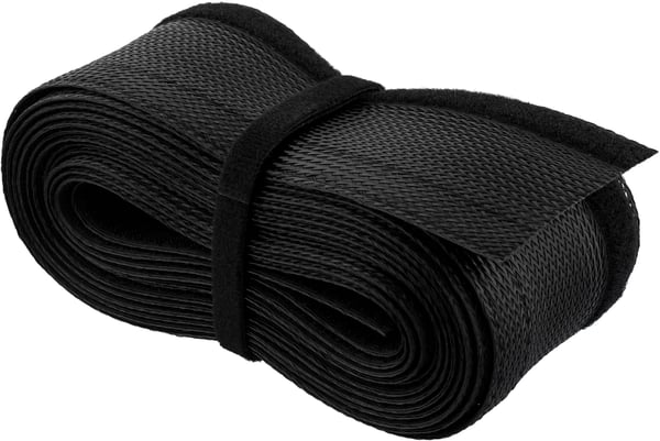 Nylon cable wrap, hook and loop fastener, 3m, black