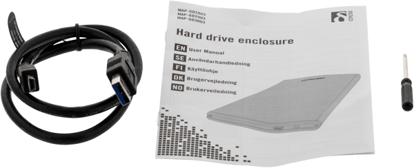 External cabinet for 1x 2.5" SATA hard drive, SATA 6Gbit/s