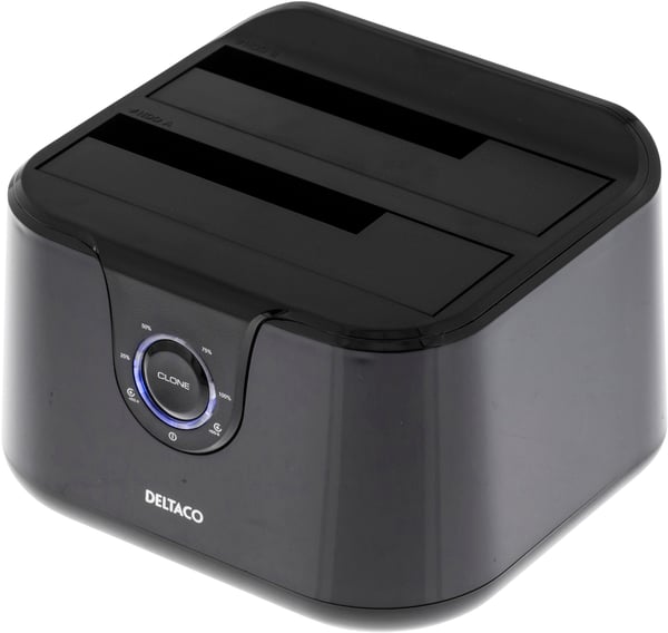 USB 5 Gbit/s HDD docking, cloning, 2x 2.5/3.5" SATA, black
