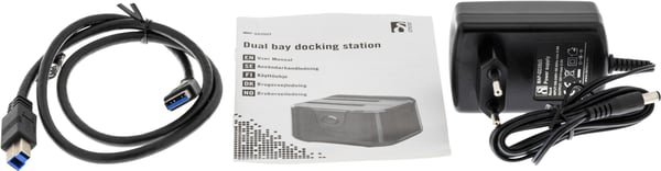 USB 5 Gbit/s HDD docking, cloning, 2x 2.5/3.5" SATA, black