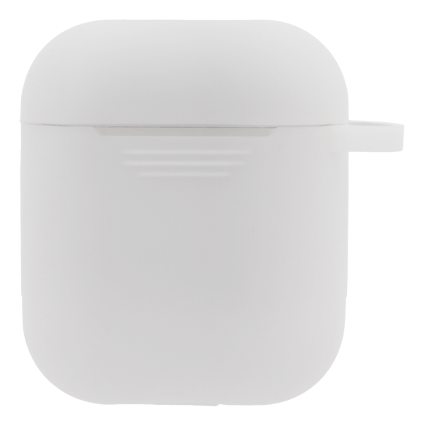 AirPods 1/2 silicone case, keyring hole, easy to grip, white