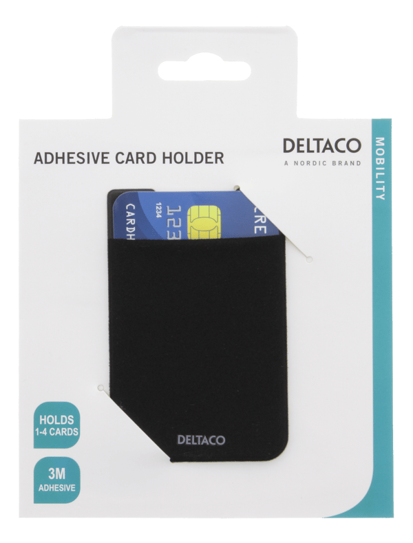 Adhesive credit card holder, 3M adhesive, black