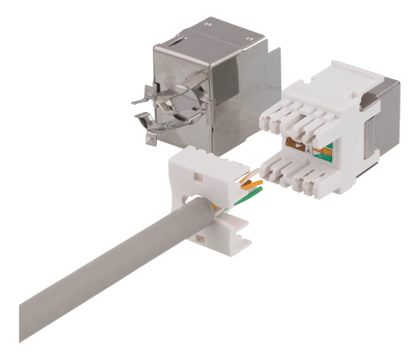 Cat6 shielded Keystone jack LSA/110 termination plastic 180