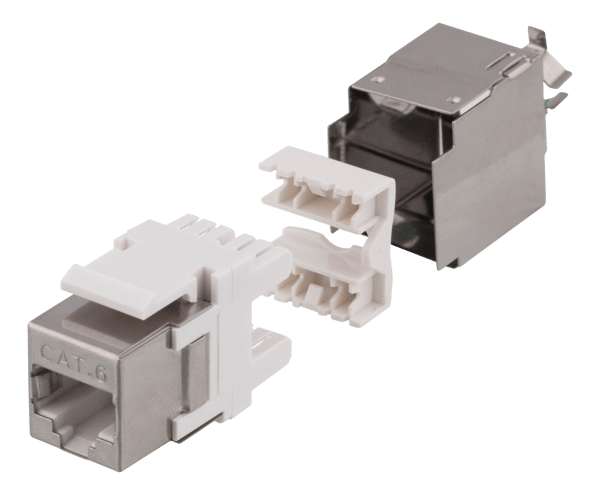 Cat6 shielded Keystone jack LSA/110 termination plastic 180