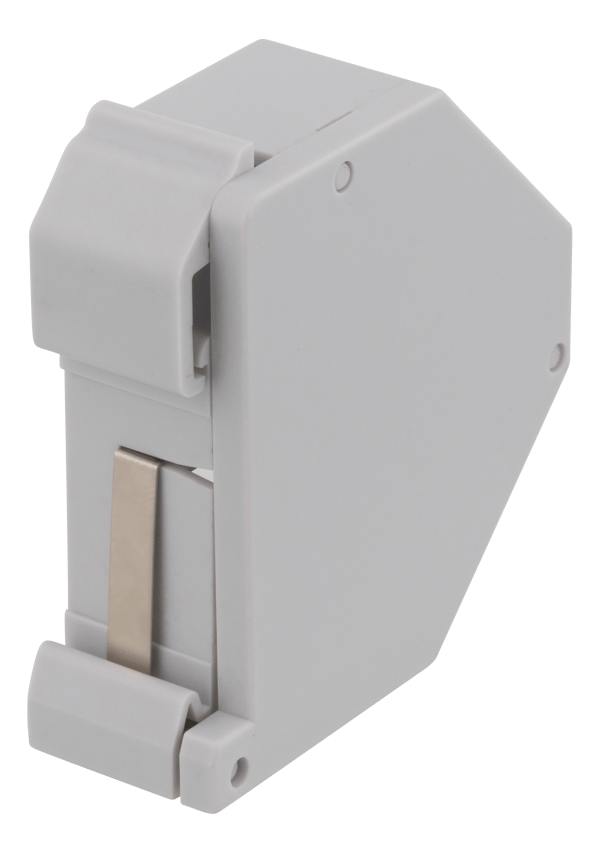 Keystone holder for DIN rail, shielding, plastic, grey