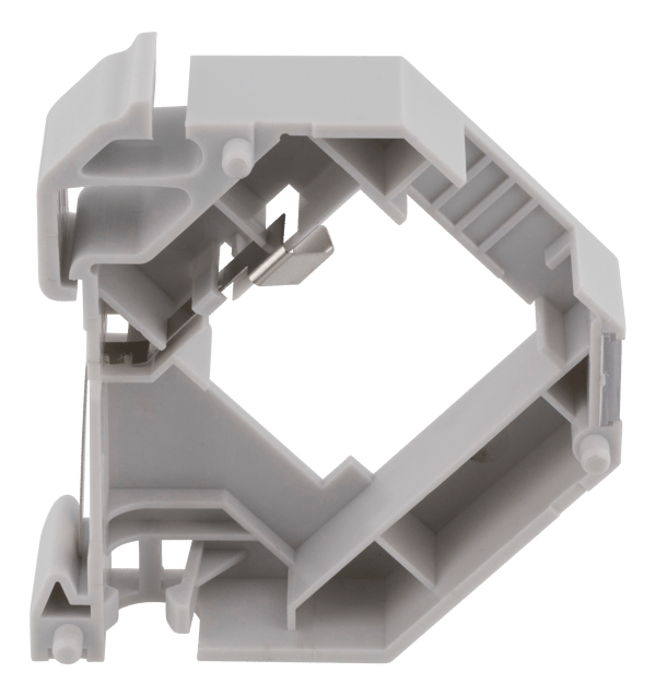 Keystone holder for DIN rail, shielding, plastic, grey