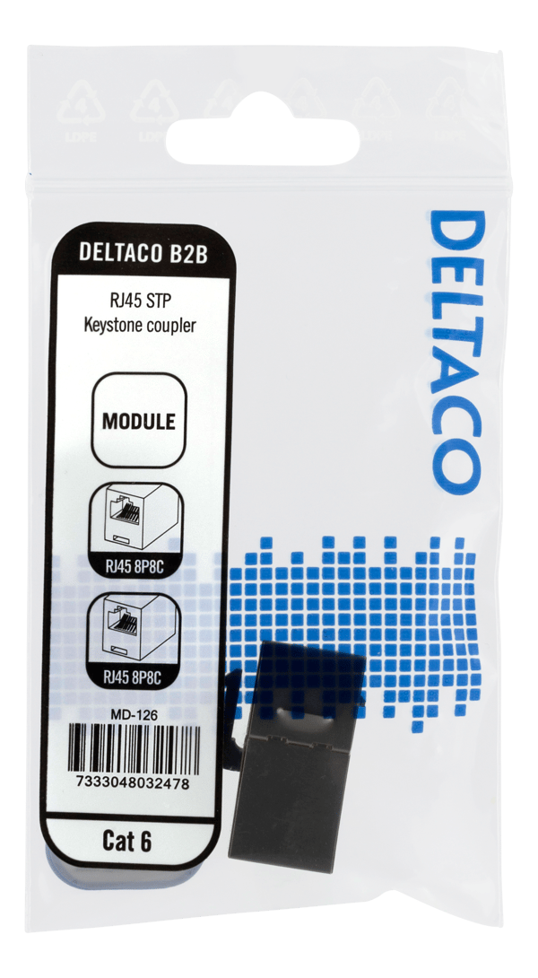 Cat6 Keystone coupler, shielded, 2xRJ45, plastic, 180, metal