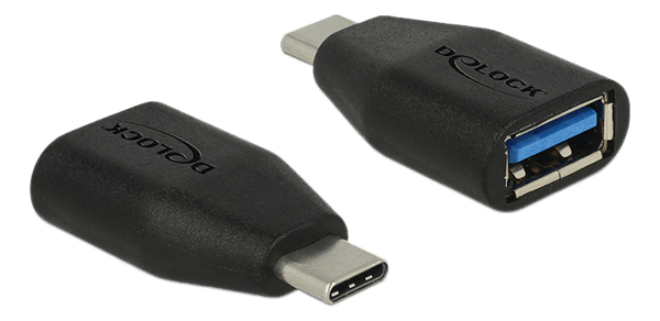 SuperSpeed adapter USBC male to USBA female 10 Gbps black