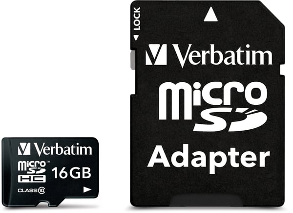 MicroSDHC, 16GB,  Class 10, inkl adapter