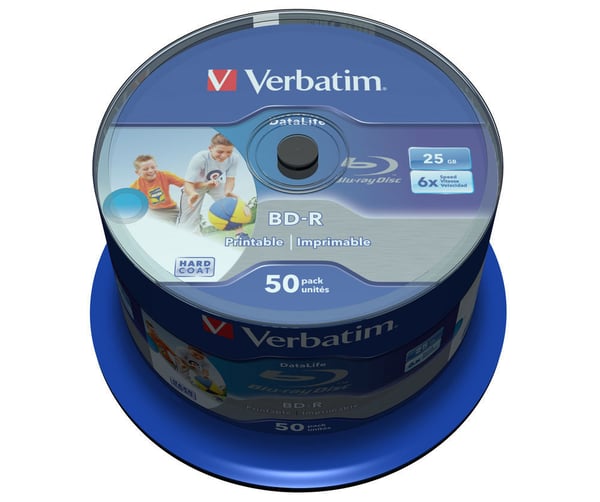 BD-R SL, 6x, 25GB/200min, 50-pack spindel, Hard Coat