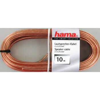 HAMA Kaiutinjohto 2x0.75mm2 10m Läpinäkyvä