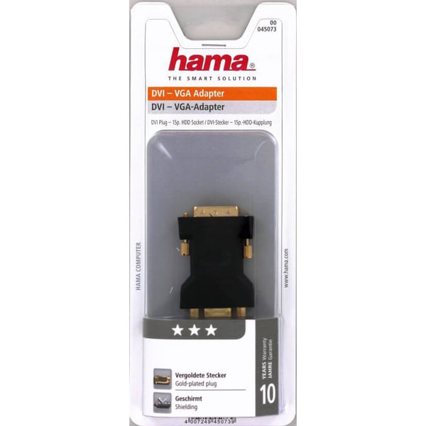 HAMA Adapter DVI-VGA Mann-Kvinne Svart
