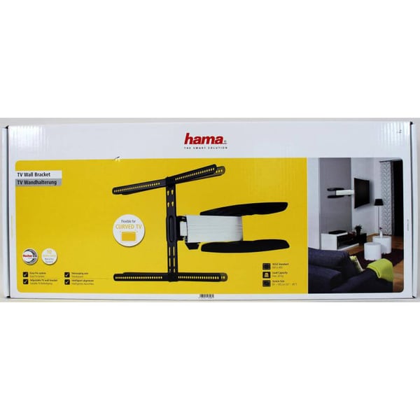 TV Vægbeslag FULLMOTION Curved TV 32"-65" Sort