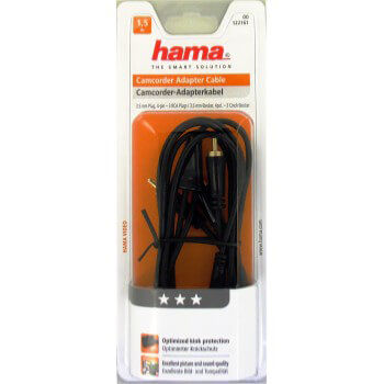 Kabel 4pin 3,5mm-3 Phono 1,5m Sort Guldbelagt TL