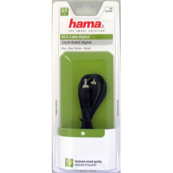 HAMA Audiokabel 1xRCA-1xRCA Sort 1,5m