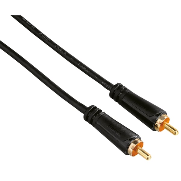 Audio Kabel 1 Phono-1 Phono 75ohm 75ohm 1,5m Sort Guldbelagt TL