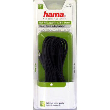 audiokabel 3,5mm-2xRCA Svart 5m