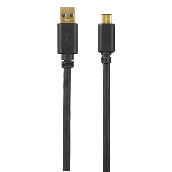 USB 3.1 Kabel USB-C Han-USB-A 1,8m Guldbelagt TL