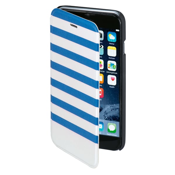 Plånboksväska DesignLine iPhone6/6S Stripe Blå/Vit