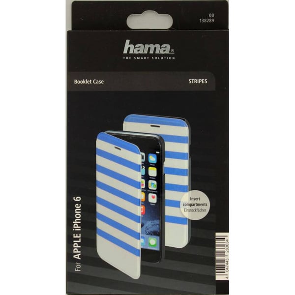 Plånboksväska DesignLine iPhone6/6S Stripe Blå/Vit