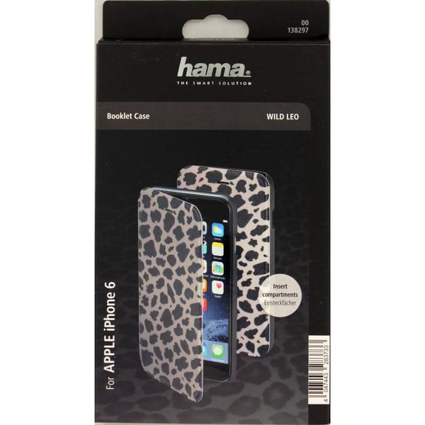 HAMA Mobil Wallet DesignLine iPhone 6/6S Leopard Grå
